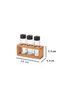 Lima 3-Piece Salt and Pepper Shakers Set with Wooden Stand 3-Piece Spice Holder Black Lid - 2