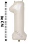 Foil Balloon Number 1 Helium Balloon 76 cm Cream Color