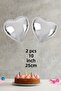 Heart Shaped Silver Foil Balloon 10 inch 25 cm 2 Pieces