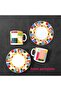 Macha Premium Porcelain 4 Piece Coffee Cup Set for 2 People 90 ml Navy Blue Special Design - 3