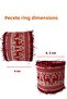 Set of 6 Handmade Woven Napkin Rings, 6 Napkin Holders, Napkin Rings, Christmas Pattern with Silvery Deer - 3