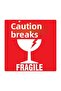 100x100 Coated Caution Fragile Label 500 Rolls - 2