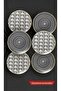 ARYA BLACK & WHITE 6-Piece Cake Plate, Porcelain 6-Piece Cake Plate - nbtarya1 - 2