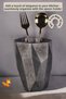 Countertop Spoon Holder Modern Countertop Spoon Holder Decorative Vertical Spoon Holder Antique Silver Color Model 19 - 2