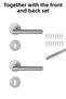 Stainless Steel Door Handle with Rosette, Pointed Corner, Satin Finish. - 3