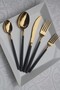 Rüya Titanium Gold Black Dinner Forks 6 Pieces - 7