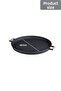 Metal 45 Cm Black Round Tray with Wooden Handle, Breakfast Tray, Presentation Tray - 4