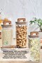 3-Piece 1400 ml Jar with Wooden Lid and Holder - 3