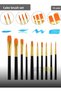 Set of 10 Pastry Preparation and Oil Paint Brush - Water Paint and Face Paint Brush - 2
