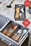 Large Size Anthracite Set of 2 Modular Cutlery and Ladle Drawer Organizer Kitchen Organizer