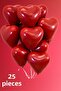 Red Heart Latex Balloon 25 Pieces Love Text Helium Compatible Balloon Lover and Special Day Balloon - 2