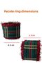 Set of 6 Handmade Woven Napkin Rings, 6 Napkin Holders, Napkin Rings, White-Gold Glittery Fringed - 4