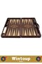 Premium High-Quality Full Synthetic Leather Covered Acrylic Sequin Large Size Backgammon Set with Zippered Bag - 3