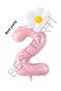 Best Pink Number and White Daisy Foil Balloon Set Age 2