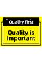 الجودة أولاً. لافتة تحذيرية من نوع Quality Matters isg مصنوعة من مادة PVC مقاس A5 15x21 سم