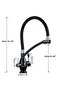 Kitchen Sink Faucet Dual Flow Water Purification Spout Spiral New Nickel Imported - 4