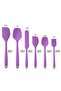 6-Piece Purple Silicone Spatula and Brush Service Set - Fireproof and Non-Stick Brush