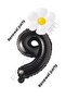 Black Number and White Daisy Foil Balloon Set Age 9