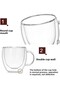 Double Glass Double Walled Glass Mug 250 ml Home Office Cup Heat Insulated Glass Cup with Handle - 5