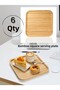 6 Pieces Bamboo Square Serving Plates, Presentation Set (20x20 cm)