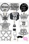 23 Years Old Women Men 15Pieces Silver Sparkle Slogans Birthday Party Speech Balloon Selfie Sticks