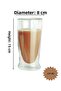 Double Wall Long Glass Cocktail -Soft Drink-Latte Glass 350 ml 2 Pieces 2323 - 3