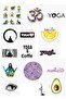 Yoga Printed Special Design Sticker Set of 15