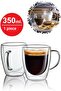Double Glazed Double Walled Glass Mug 350 Ml Home Office Cup Double Deck Heat Insulated Glass Cup with Handle
