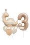Retro Dinosaur 3 Years Old Balloon Set Bohemian Colors Dinosaur Concept Birthday Balloon Retro Balloon Set