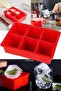 Large Size Multi-Purpose Silicone 6-Piece Cube Ice Mold Silicone Red