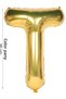 Foil Balloon Letter t Helium Balloon 36 cm Gold Color - Letter t Balloon - Letter Foil Balloon - 16 Inch