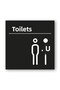Women - Men Wc Toilet Door Warning Direction Sign - Black