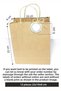 White Label Flower Printed, Kraft Handle Bag, 12 Pieces Drawstring Gift Bag Set (22x18x8 Cm) - 2