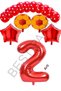 Best Red Number Football Ball Star Foil and Dotted Balloon Set Age 2