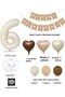 Retro Birthday Set for 6 Years Old Cream Numeral Foil Banner Cloud Foil Balloon Balloon Tape Gift - 3