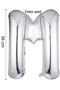 Foil Balloon Letter m Helium Balloon 36 cm Silver Color - Letter m Balloon - Letter Foil Balloon - 16 Inch