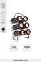 Latin Leather 6-Piece Glass Spice Set with Oval Stand