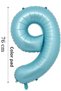 Foil Balloon 9 Number Helium Balloon 76 cm Blue Color - 9 Years Old Balloon - 9 Number Balloon - 34 Inch