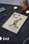 Kemal Atatürk Themed Wooden Cover Notebook - Dotted Notebook - Agenda - School Notebook (A5 - 120 Pages)