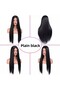 Black Rivetless Straight Wig - 3