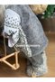 Christmas imported luxury large furry deer with knit sweater gray white Santa Claus decoration sculpture trinket ornament - 5
