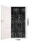 Black Color Extra Metallized Shiny Fringed Background Curtain Imported A Quality 1x2 Meters