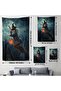 Flying Witch and Pumpkin with Broom Halloween Helloven Wall Cloth - Carpet -6175 - 3