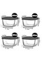 Feyzade Cube Breakfast Vacuum Storage Container Set 4 Pieces 405Cc Gray Lid