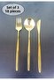 GOLD STAINLESS STEEL 18 PIECES ROUND FORM FORK KNIFE SPOON SET - 7