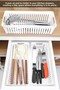 Set of 2 Modular Cutlery - Kitchen Organizer Drawer Organizer Knife Holder Ladle White - 3