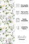 Green White Rose Pattern Printed Suede Runner Table Cloth - 2