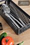 3-Piece Modular Cutlery Set - Kitchen Organizer Drawer Organizer Knife Holder Ladle Black - 5