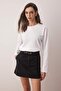 Beyaz-Beyaz 2'li Paket %100 Süprem Oversize/Geniş Kesim Örme T-Shirt TWOAW25TS00004 - 6