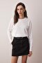 Beyaz-Beyaz 2'li Paket %100 Süprem Oversize/Geniş Kesim Örme T-Shirt TWOAW25TS00004 - 5